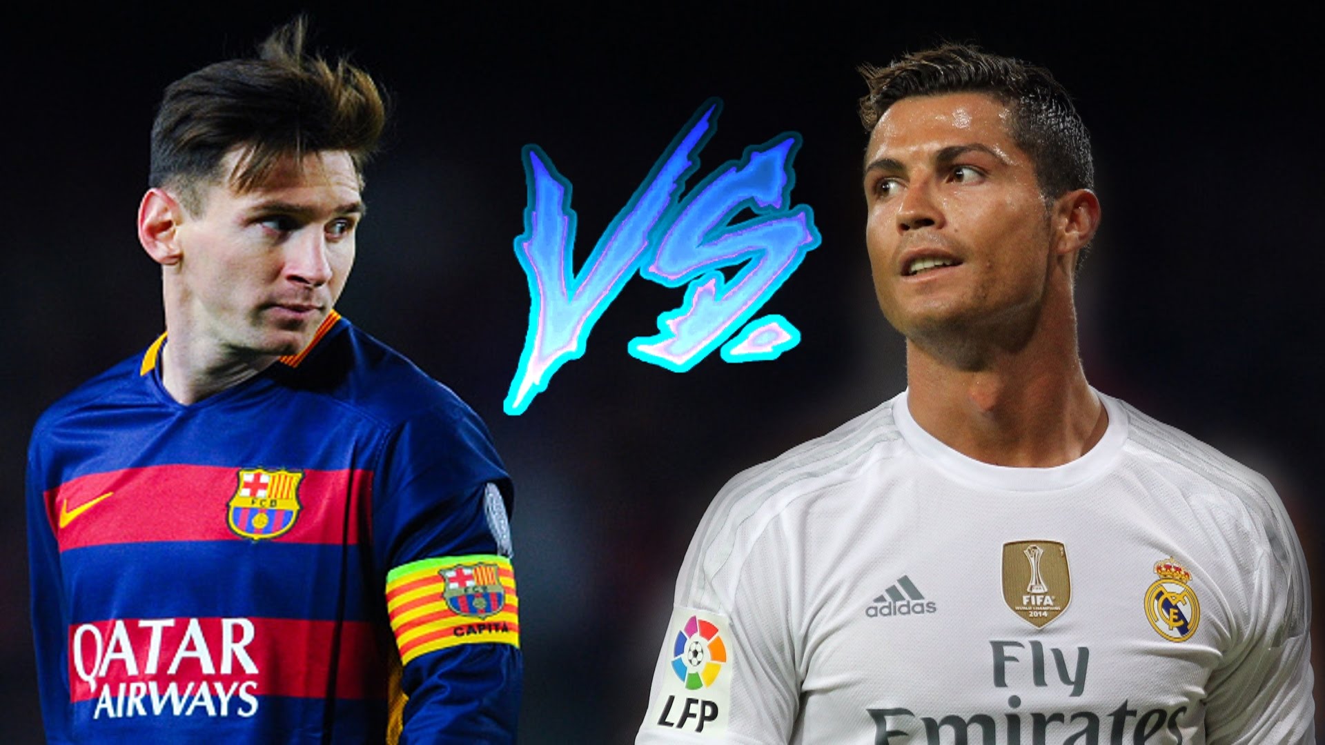 Messi vs Ronaldo in numeral, both 1000 goals in total for Barça and
